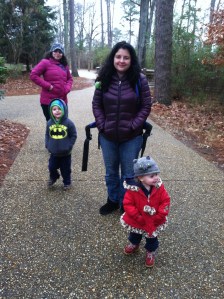 I'm in the back, with my sister and her children. My nephew is wearing a sweater I made for him, my neice, a hat.